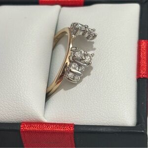 Gold Wrap Ring Natural Mined Diamonds 1/2 Carat Weight, 14K Gold, Size 7